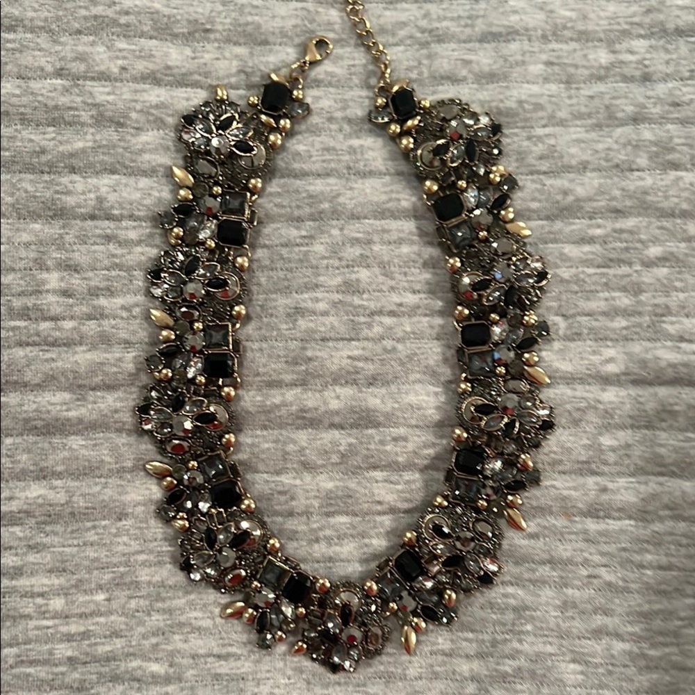 Banana Republic Black and Gold Statement Necklace